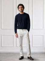 Pantalone elegante uomo Gianni Lupo chino bianco slim fit