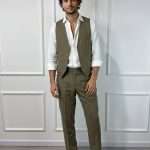 Gilet uomo Gianni Lupo verde militare elegante