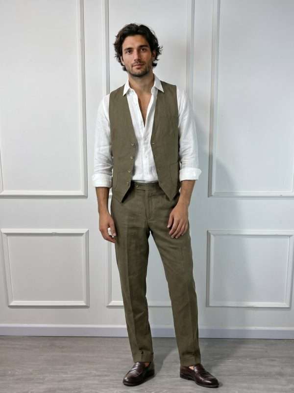 Gilet uomo Gianni Lupo verde militare elegante