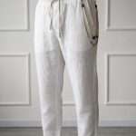 Pantalone elegante uomo Gianni Lupo bianco con coulisse