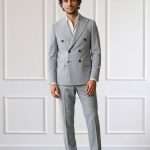 Abito elegante uomo grigio doppiopetto Adriano Langella