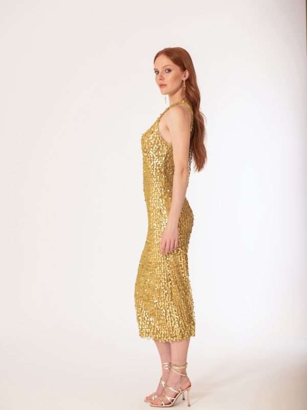 Abito elegante donna Siste's oro con paillettes