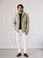 Giubbino uomo Gianni Lupo beige con quattro tasche