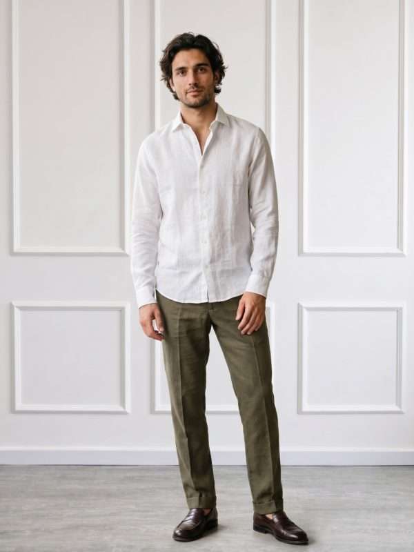 Camicia in lino uomo Gianni Lupo bianca