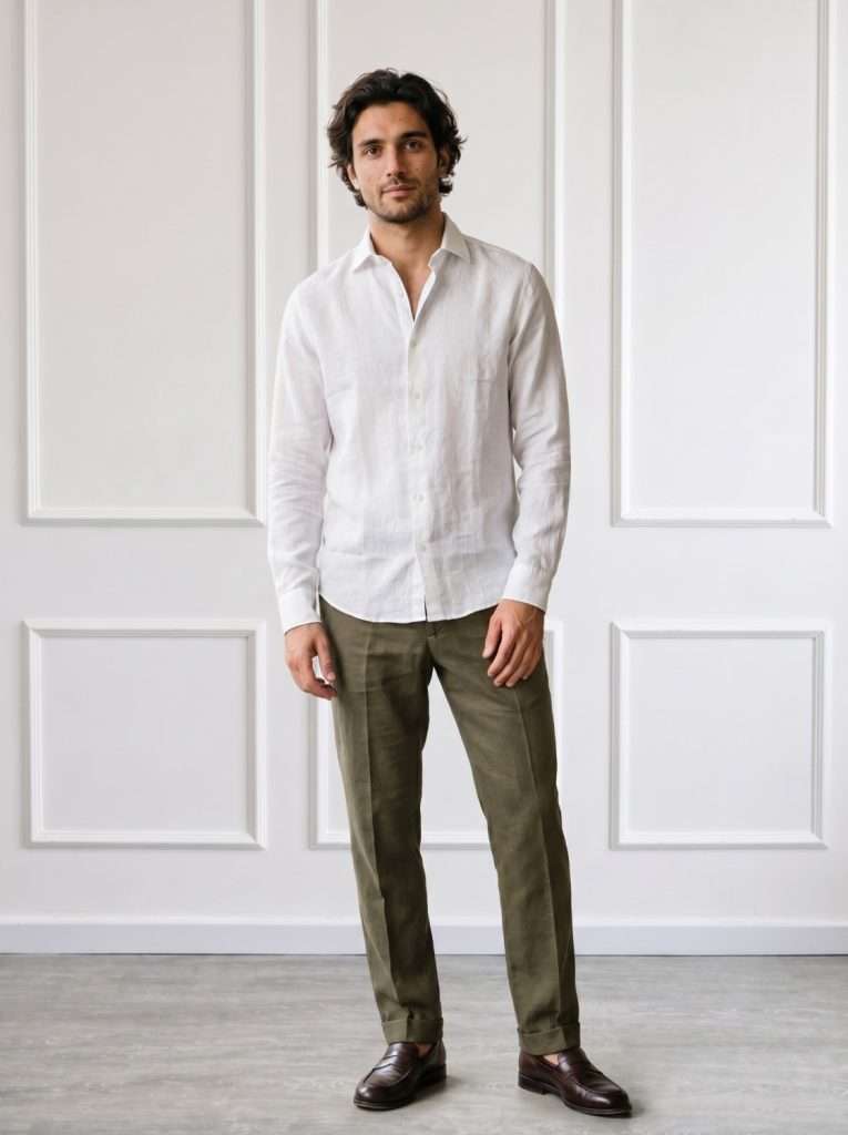 Camicia in lino uomo Gianni Lupo bianca