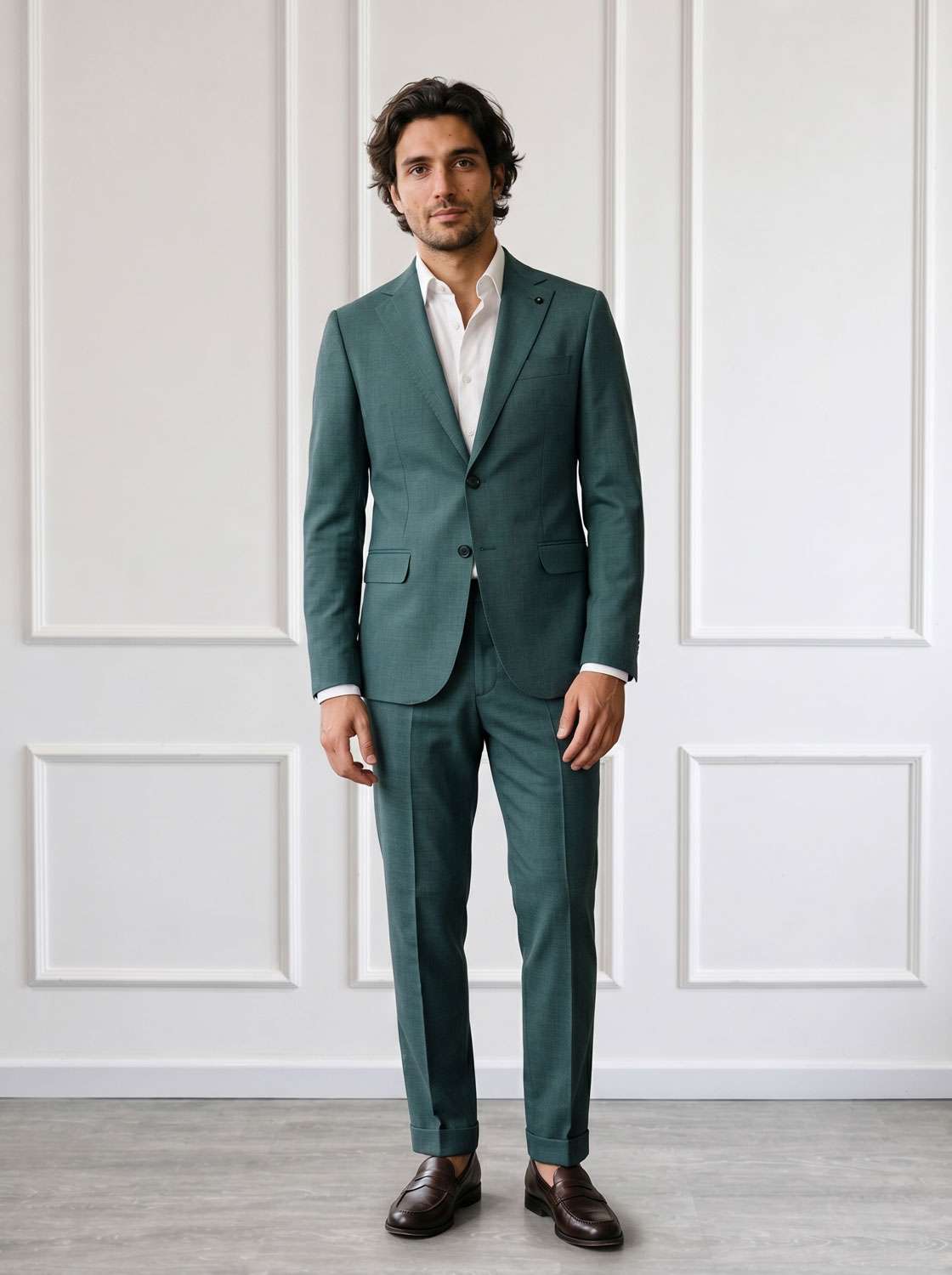 Abito Elegante Uomo Verde Adriano Langella Abito elegante uomo verde Adriano Langella