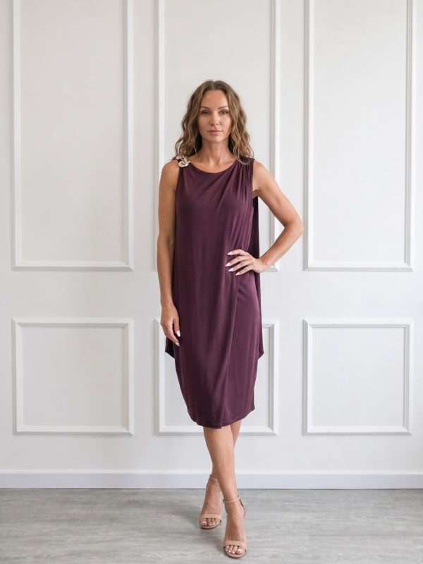 Abito elegante da donna Operà Fashion Jersey Fluid color prugna