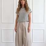 Pantalone wide leg elegante da donna Antonello Serio beige con vita alta