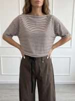 Maglia elegante da donna Susy Mix a righe con scollo a barca