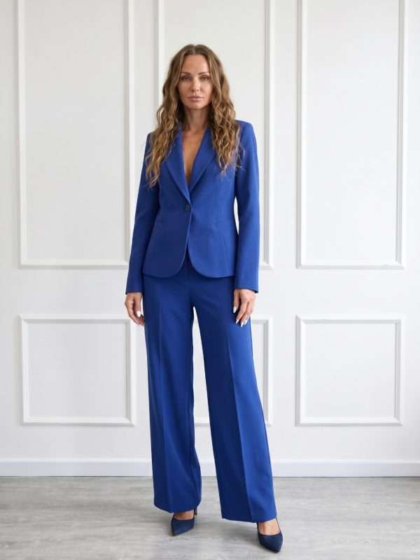 Giacca elegante da donna Maryley bluette monopetto sartoriale