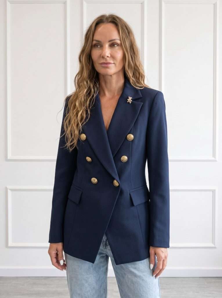 Giacca doppiopetto elegante donna Chiara Bruni dal taglio sartoriale