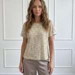Blusa elegante donna ricamata Chiara Bruni con dettagli luminosi