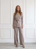 Completo donna elegante sartoriale Chiara Bruni con giacca e pantalone a gamba ampia