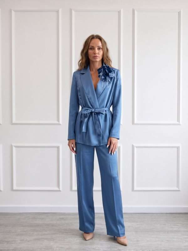 Completo donna elegante sartoriale Chiara Bruni con giacca e pantalone a gamba ampia